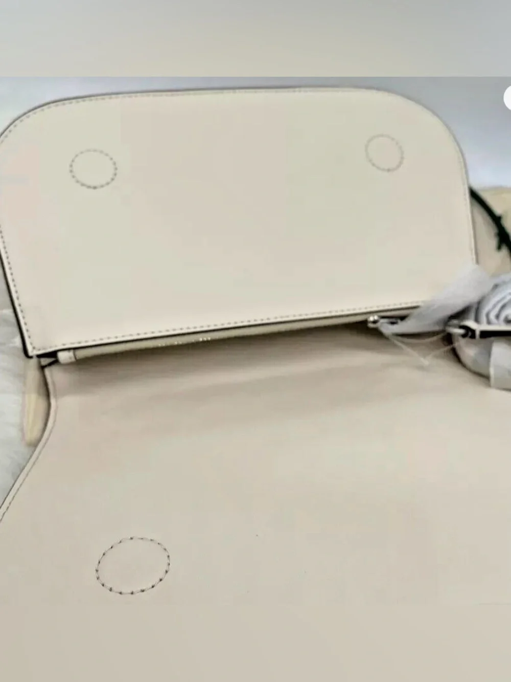 Tory Burch Cream Basket Woven Leather Crossbody with Silver Logo